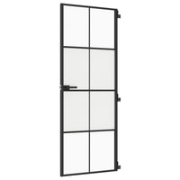 Porta Interni Sottile Nera 76x201,5cm Vetro Temperato Alluminiocod mxl 131719