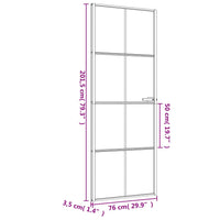 Porta Interni Sottile Nera 76x201,5cm Vetro Temperato Alluminio 155124