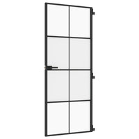 Porta Interni Sottile Nera 83x201,5cm Vetro Temperato Alluminiocod mxl 131718