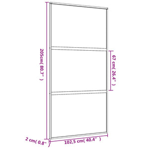 Porta Scorrevole Oro 102,5x205 Vetro Trasparente ESG Alluminio 155150