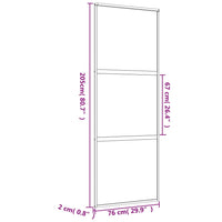 Porta Scorrevole Dorata 76x205 Vetro Smerigliato ESG Alluminio 155151