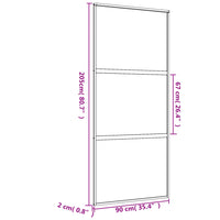 Porta Scorrevole Dorata 90x205 Vetro Smerigliato ESG Alluminio 155152