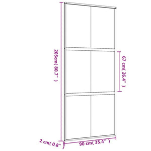 Porta Scorrevole Dorata 90x205 Vetro Smerigliato ESG Alluminio 155158