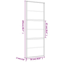 Porta Scorrevole Dorata 76x205 Vetro Smerigliato ESG Alluminio 155163