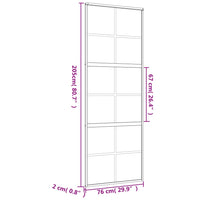 Porta Scorrevole Dorata 76x205 Vetro Trasparente ESG Alluminio 155166