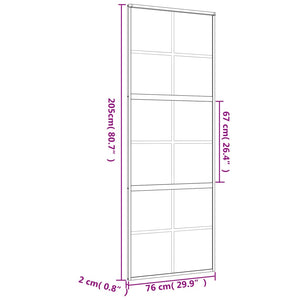 Porta Scorrevole Dorata 76x205 Vetro Trasparente ESG Alluminio 155166