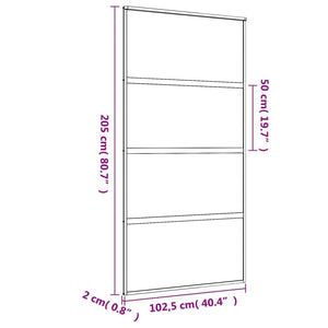 Porta Scorrevole Oro 102,5x205 Vetro Smerigliato ESG Alluminio 155183