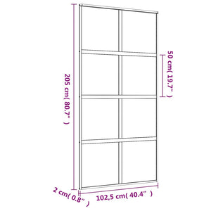 Porta Scorrevole Oro 102,5x205 Vetro Smerigliato ESG Alluminio 155189