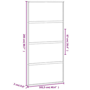 Porta Scorrevole Nera 102,5x205 cm Vetro Temperato e Alluminio 155221