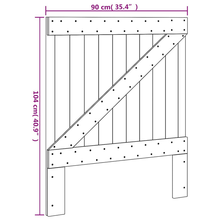 Testiera 90x104 cm in Legno Massello di Pino 358397