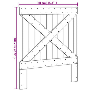 Testiera 90x104 cm in Legno Massello di Pino 358404