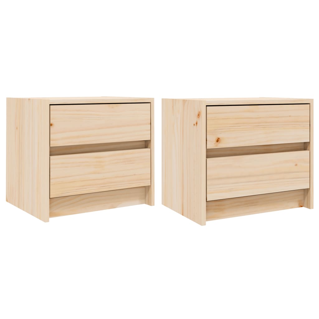 Comodini 2 pz 40x31x35,5 cm in Legno Massello di Pino 836136