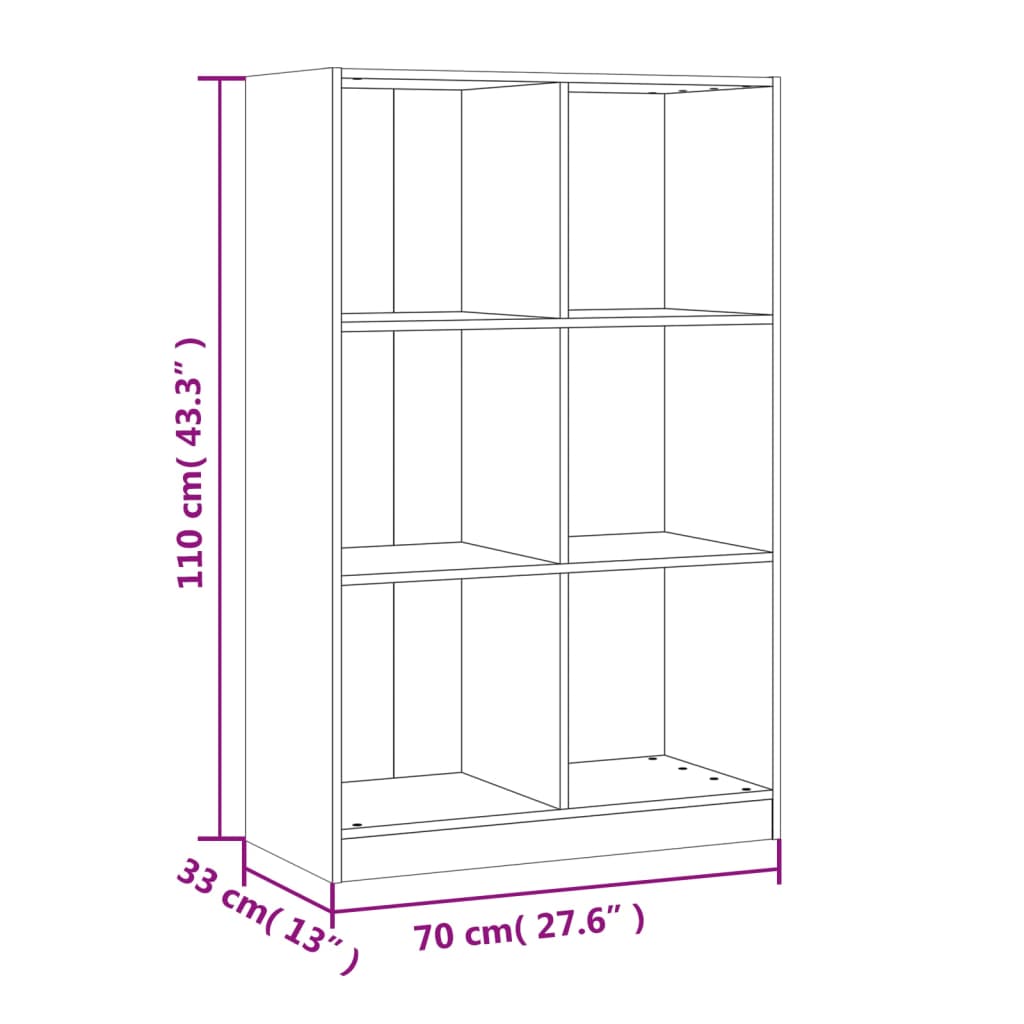 Libreria 70x33x110 cm in Legno Massello di Pino 836141