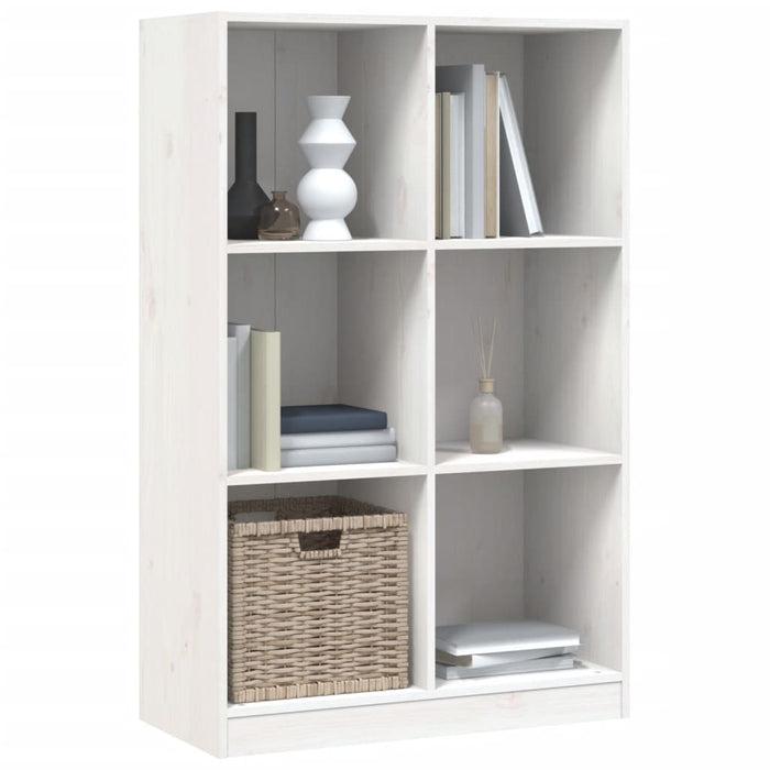 Libreria Bianca 70x33x110 cm in Legno Massello di Pinocod mxl 82816