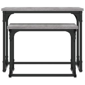 Tavolini Salotto Impilabili 2pz Grigio Sonoma Legno Multistrato 833371