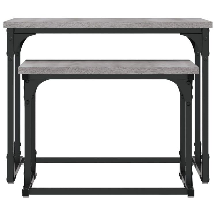 Tavolini Salotto Impilabili 2pz Grigio Sonoma Legno Multistrato 833371