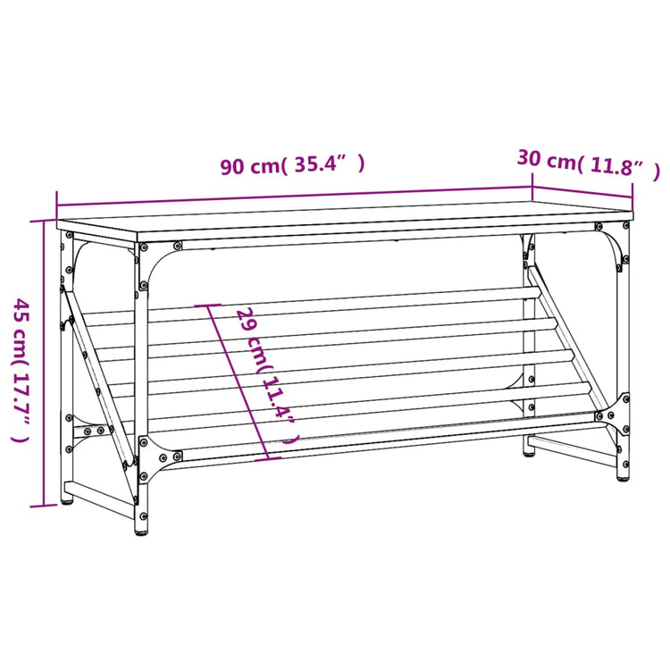 Scarpiera Grigio Sonoma 90x30x45 cm in Legno Multistrato 833421