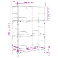 Libreria Rovere Fumo 78,5x33x117,5 cm in Legno Multistrato 835251