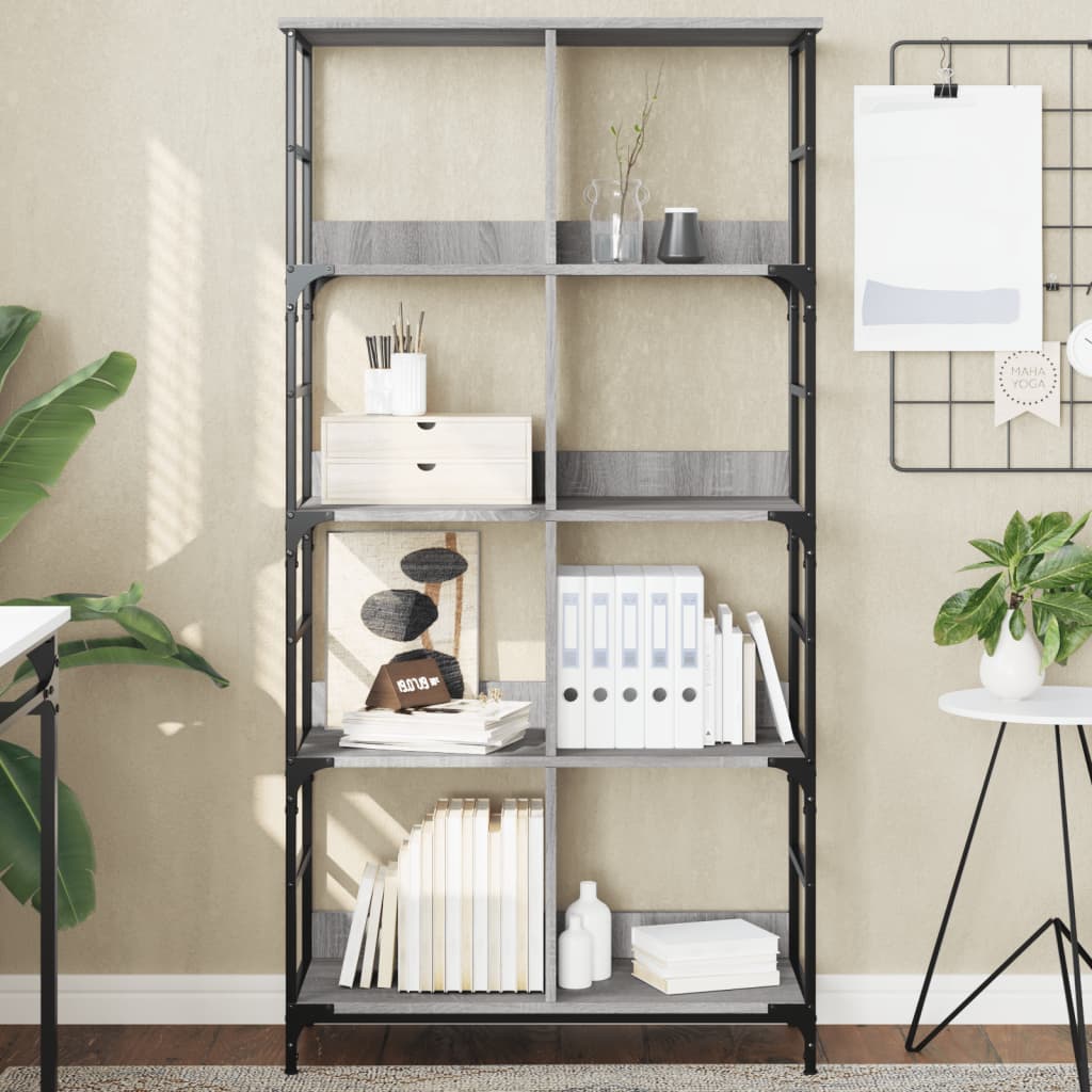 Libreria Grigio Sonoma 78,5x33x153 cm in Legno Multistratocod mxl 130995