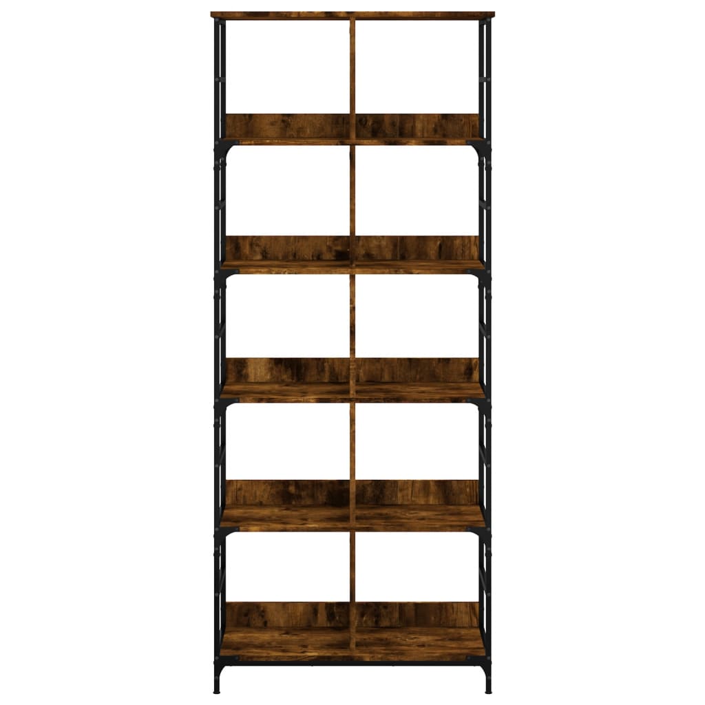 Libreria Rovere Fumo 78,5x33x188,5 cm in Legno Multistrato 835261