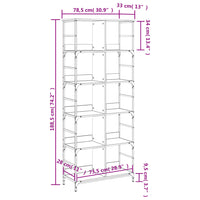 Libreria Grigio Sonoma 78,5x33x188,5 cm in Legno Multistrato 835262