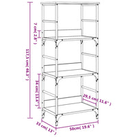 Libreria Rovere Sonoma 50x33x117,5 cm in Legno Multistrato 835270