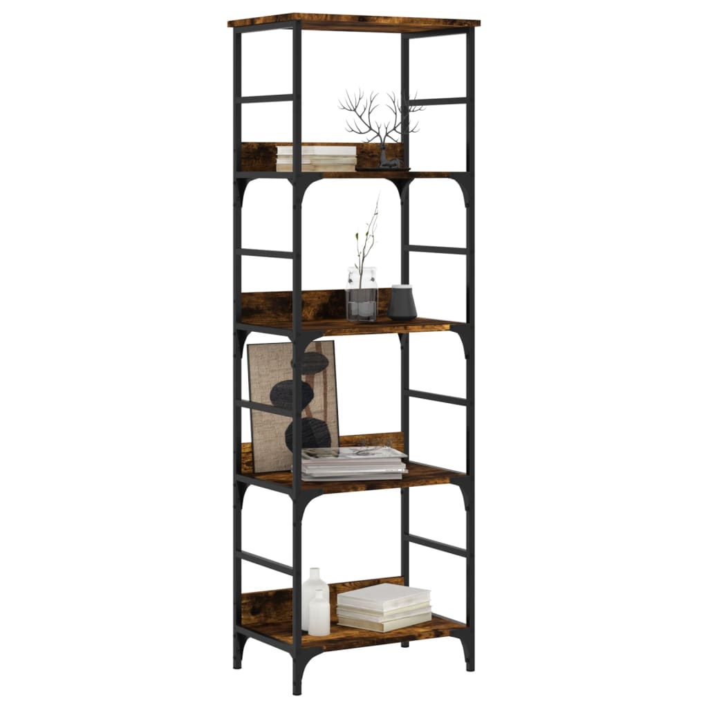 Libreria Rovere Fumo 50x33x153 cm in Legno Multistratocod mxl 130997