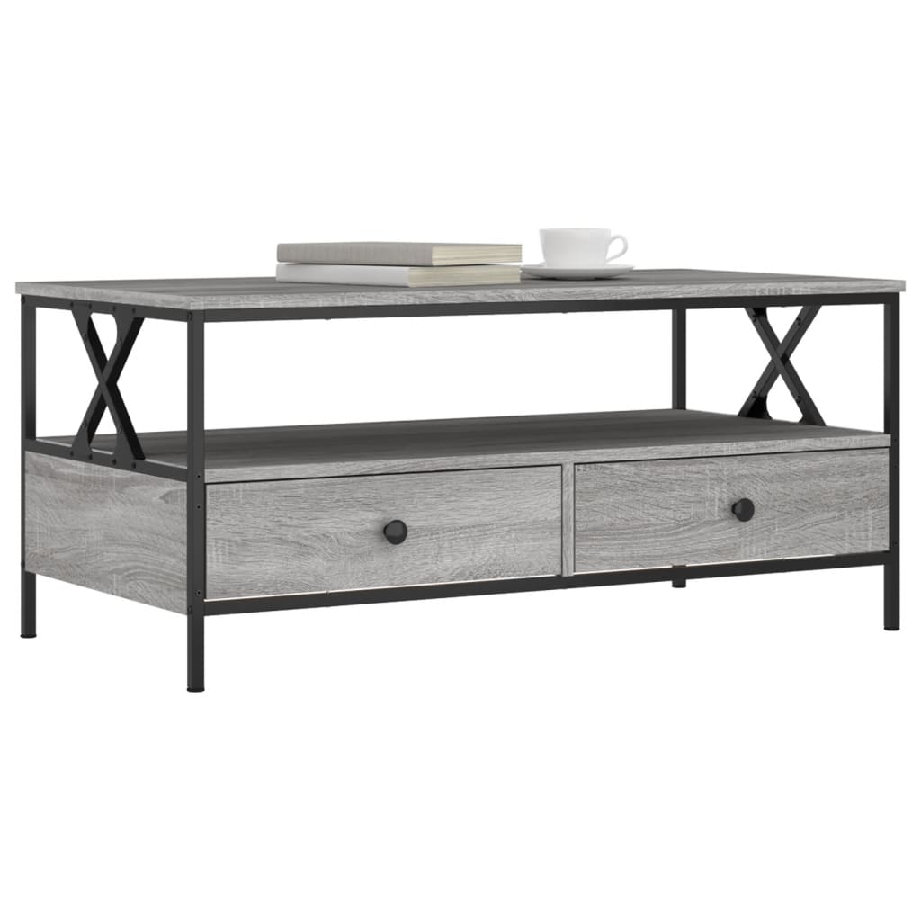 Tavolino da Salotto Grigio Sonoma 100x51x45cm Legno Multistrato 835302