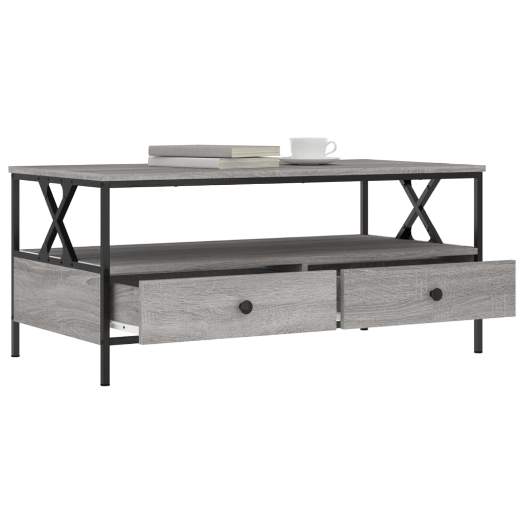 Tavolino da Salotto Grigio Sonoma 100x51x45cm Legno Multistrato 835302