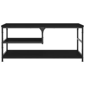 Tavolino da Salotto Nero 90x49x40 cm in Legno Multistrato 835309