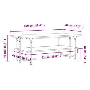 Tavolino Salotto Rovere Marrone 100x50x40cm Legno Multistrato 835323