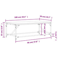 Tavolino da Salotto Nero 100x50x35cm Legno Multistrato 835329