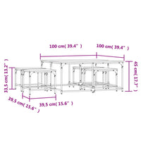 Tavolini Impilabili 5 pz Rovere Marrone in Legno Multistrato 835338