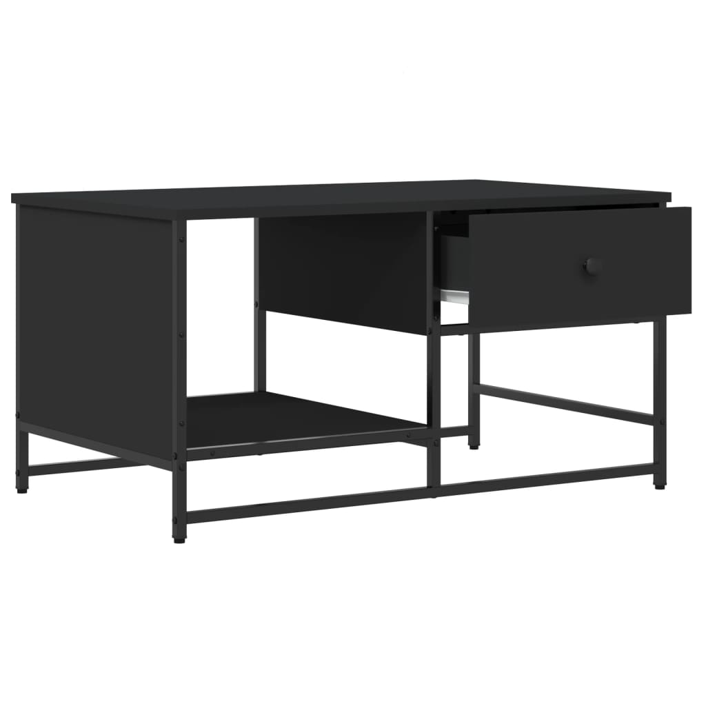 Tavolino da Salotto Nero 85,5x51x45 cm in Legno Multistrato 835339