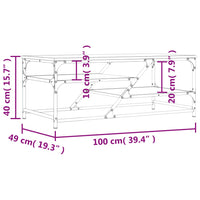 Tavolino da Salotto Rovere Sonoma 100x49x40cm Legno Multistrato 835345