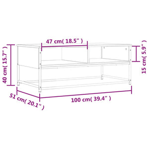 Tavolino da Salotto Nero 100x51x40 cm in Legno Multistrato 835349