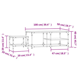 Tavolini Impilabili 2 pz Rovere Sonoma in Legno Multistrato 835395