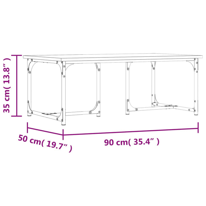 Tavolino da Salotto Rovere Sonoma 90x50x35 cm Legno Multistrato 835400