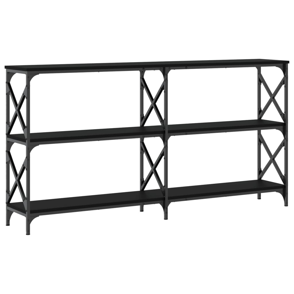 Tavolino Consolle Nero 200x28x80,5 cm in Legno Multistrato 835429