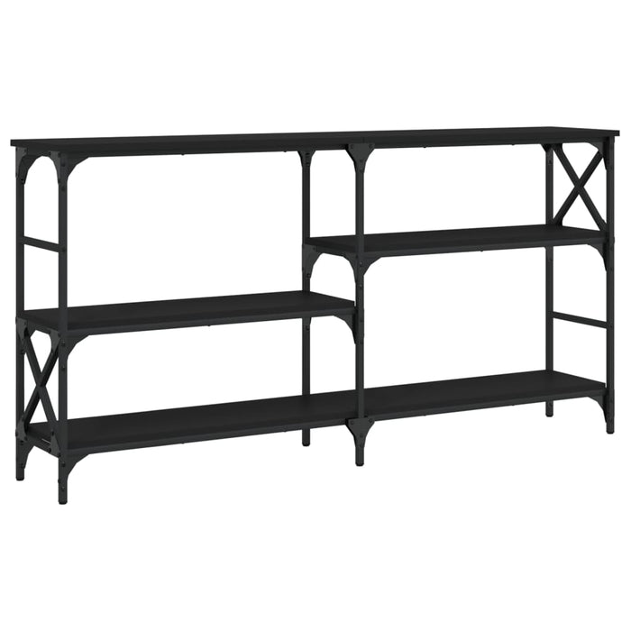 Tavolino Consolle Nero 150x29x76,5 cm in Legno Multistrato 835469