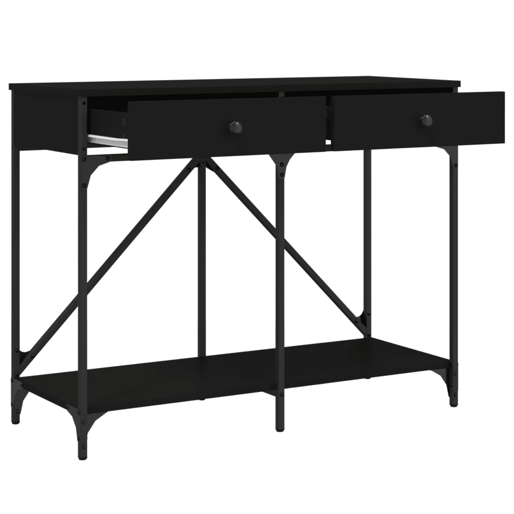 Tavolino Consolle Nero 100x39x78,5 cm in Legno Multistrato 835484