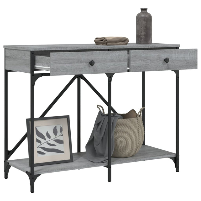 Tavolo Consolle Grigio Sonoma 100x39x78,5 cm Legno Multistrato 835487