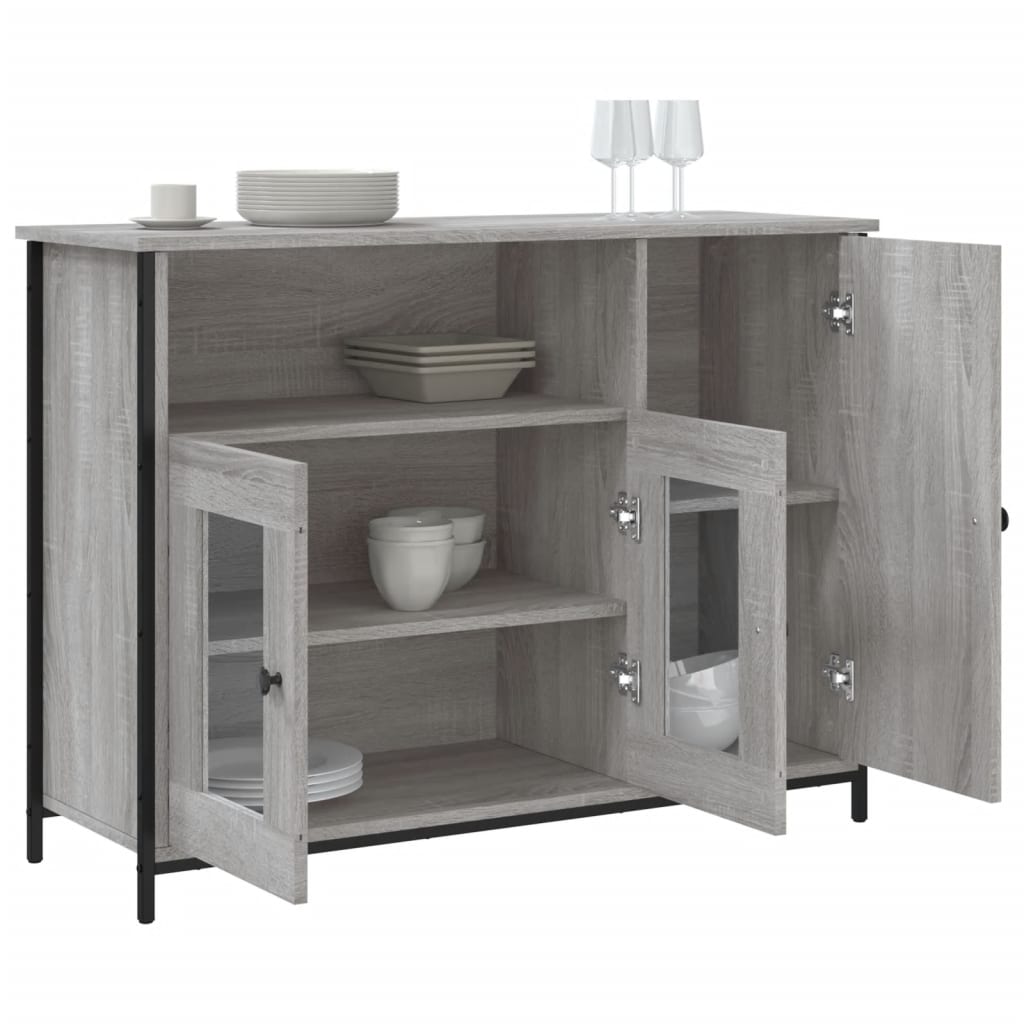 Credenza Grigio Sonoma 100x35x75 cm in Legno Multistrato 835512