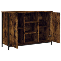 Credenza Rovere Fumo 100x35x70 cm in Legno Multistrato 835516