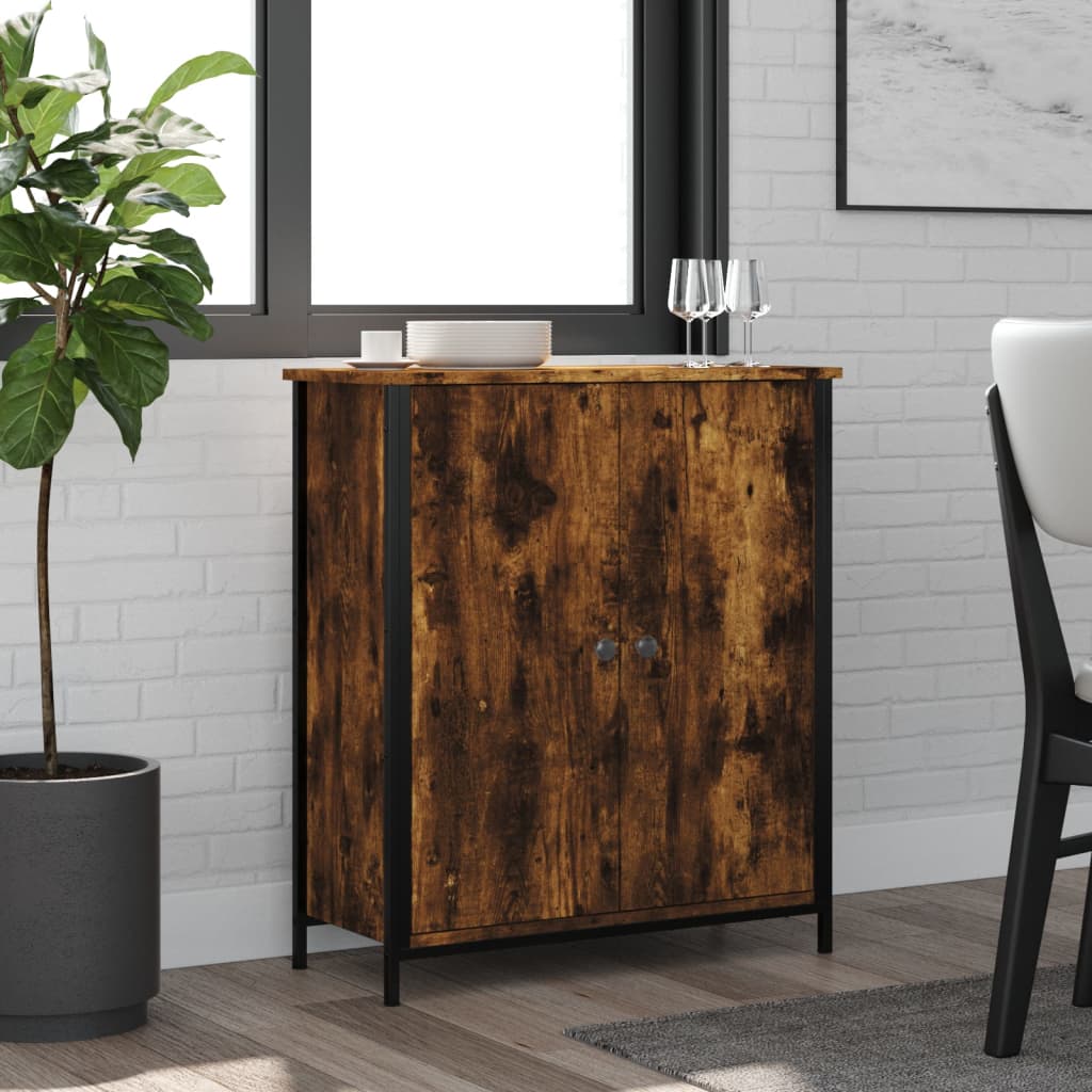 Credenza Rovere Fumo 70x30x80 cm in Legno Multistrato 835536