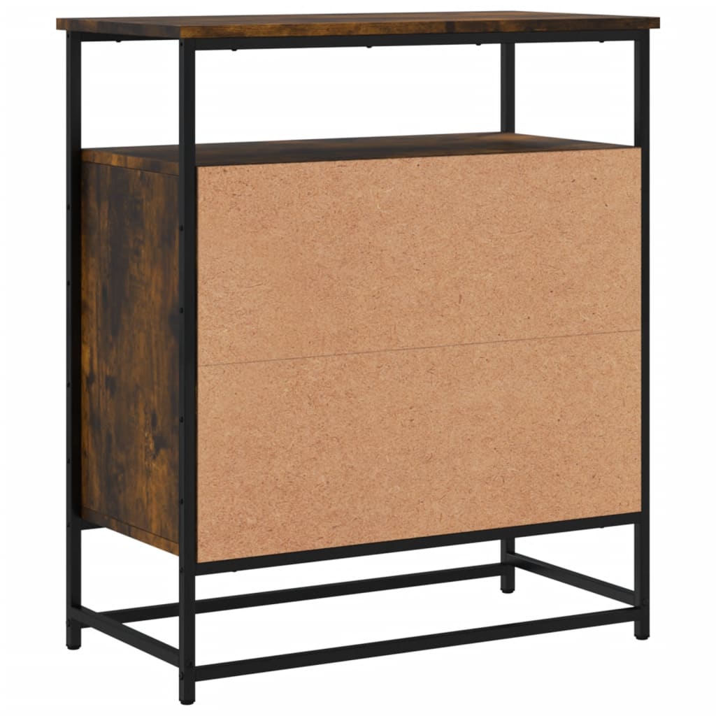 Credenza Rovere Fumo 69x35x80 cm in Legno Multistrato 835546