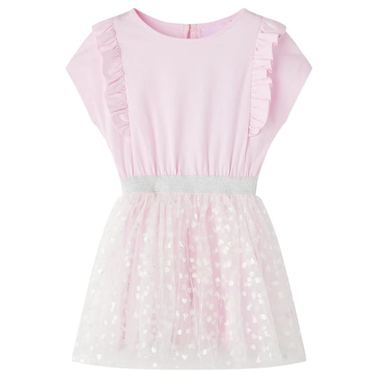 Abito da Bambina con Volant Rosa Chiaro 128cod mxl 84062