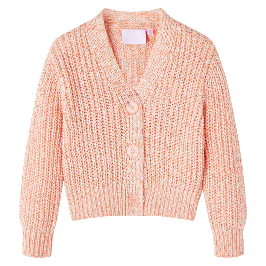 Cardigan da Bambina Lavorato a Maglia Rosa Misto 128 14568