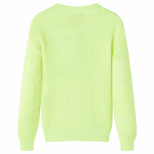 Maglione da Bambina Lavorato a Mano Giallo Neon 92 14575