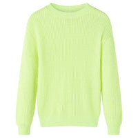 Maglione da Bambina Lavorato a Mano Giallo Neon 128cod mxl 84064